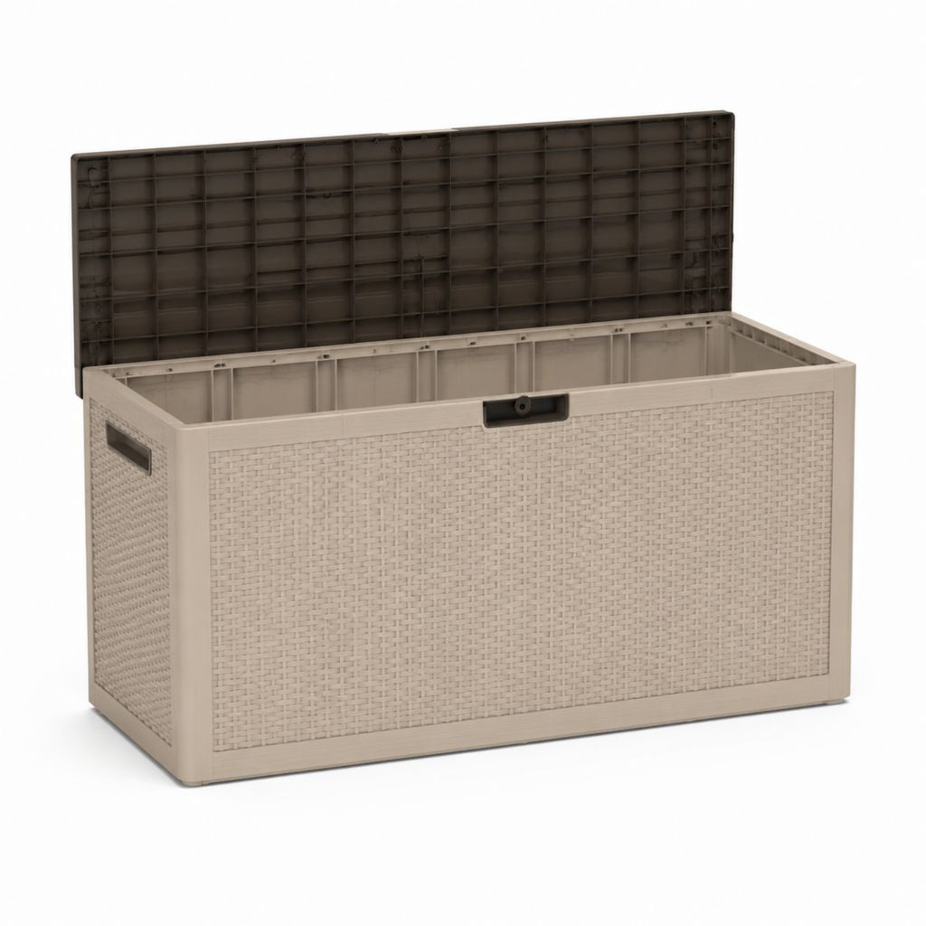 Garten-Aufbewahrungsbox Beige aus PP-Kunststoff 270 l 120 x 56 x 63 cm