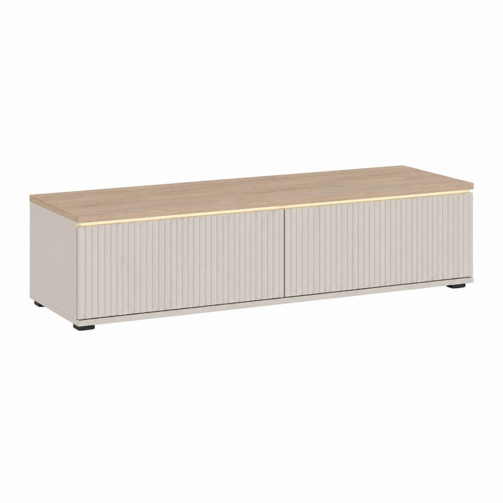 TV-Lowboard Beige Eiche Dekor MDF Rechteckig 140 x 40 x 45 cm