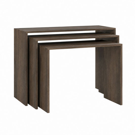 3er Set Couchtische Dunkelbraun Spanplatte rechteckig 45 x 30 x 45 cm