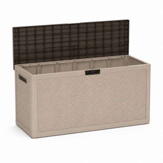 Garten-Aufbewahrungsbox Beige aus PP-Kunststoff 270 l 120 x 56 x 63 cm