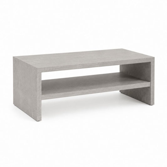 Couchtisch Grau Spanplatte rechteckig mit Ablagefach 100 x 60 x 45 cm
