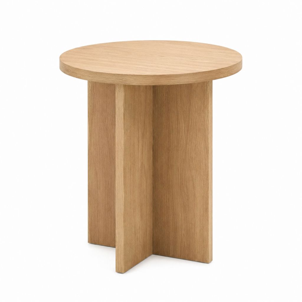 Beistelltisch Eiche hell MDF rund Ø 50 cm x 55 cm