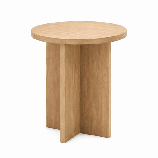 Beistelltisch Eiche hell MDF rund Ø 50 cm x 55 cm