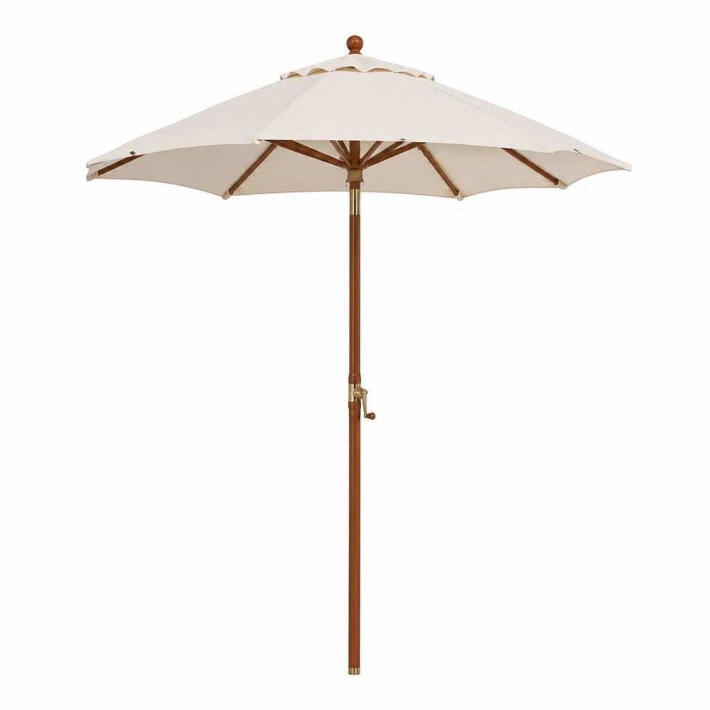 Sonnenschirm Creme Polyester achteckig Ø 300 cm Höhe 255 cm mit Holzgestell